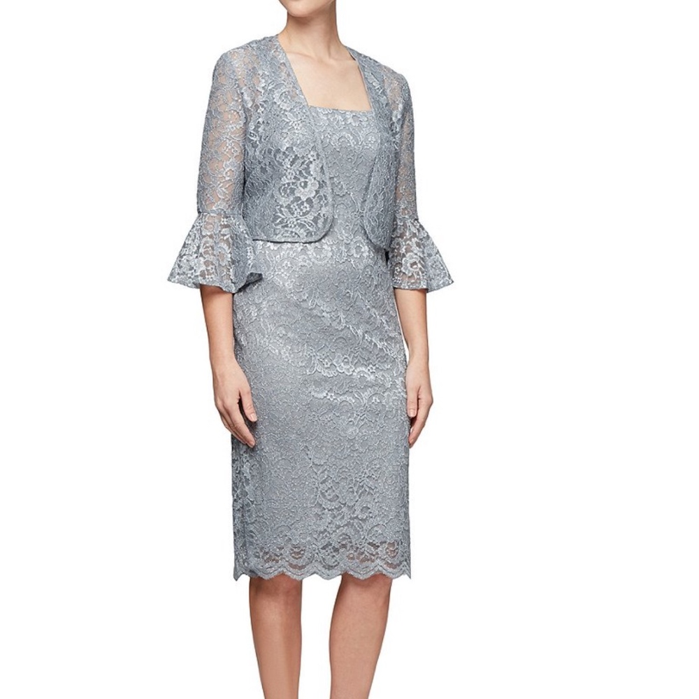 Alex Evenings Bell Sleeve Jacket Dress